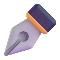 a 3d emoji of a pen